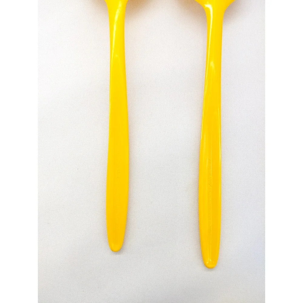 Vintage Hutzler Kitchen Utensil Set Yellow Melamine Spoons Spatula 4pc